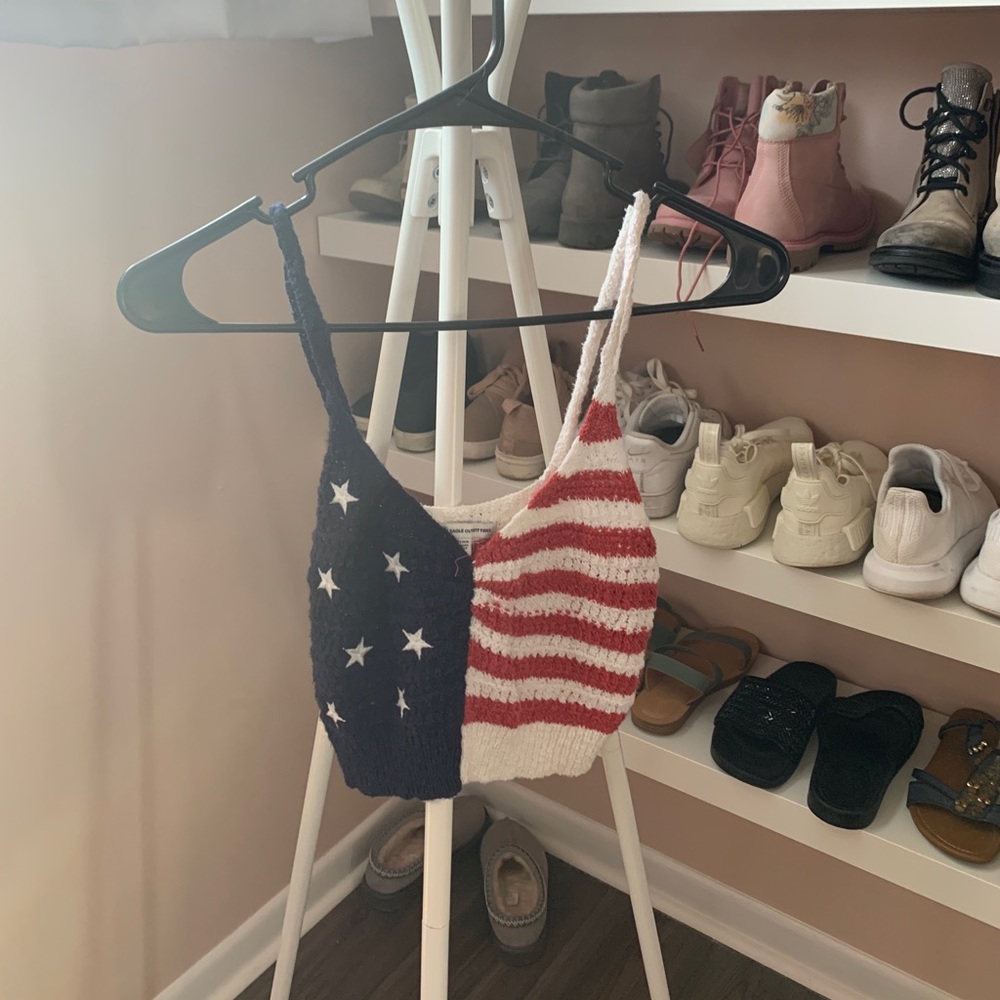 AE Flag Knit Crop Top